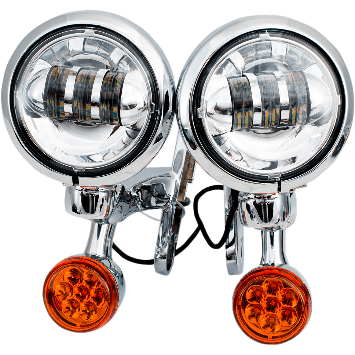 RIVCO PRODUCTS LED Turn/Run Lights 4-1/2" Chrome/Chrome