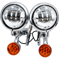 RIVCO PRODUCTS LED Turn/Run Lights 4-1/2" Chrome/Chrome