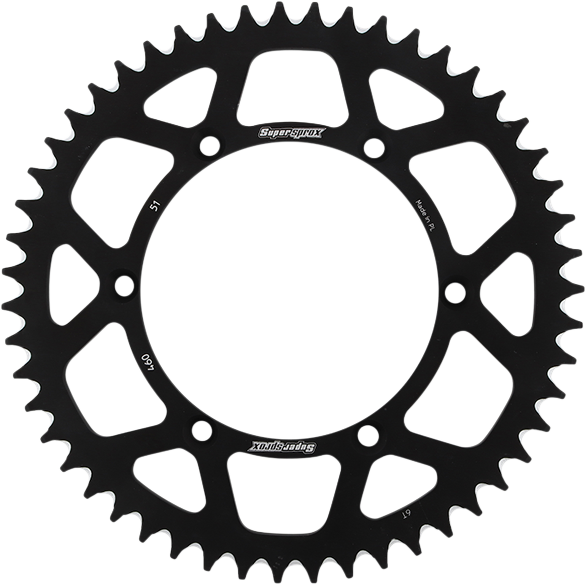 SUPERSPROX Rear Sprocket Black Kawasaki/Suzuki 51 Tooth