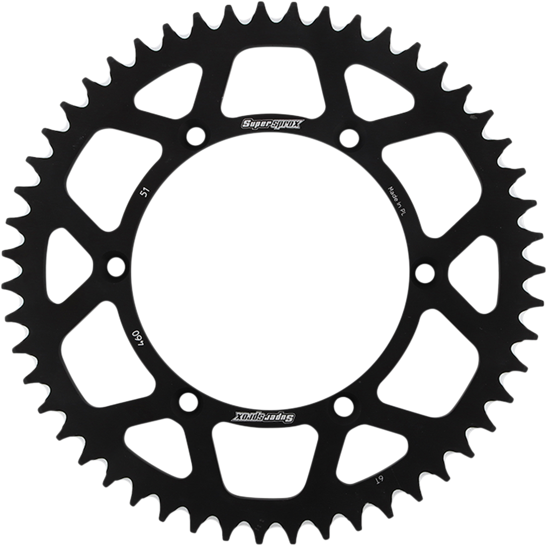 SUPERSPROX Rear Sprocket Black Kawasaki/Suzuki 51 Tooth