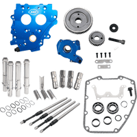 S&S CYCLE Cam Chest Kit without Cams Gear Drive Oil Cooled Chrome Pushrods Twin Cam 3101267