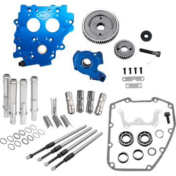 S&S CYCLE Cam Chest Kit without Cams Gear Drive Oil Cooled Chrome Pushrods Twin Cam 3101267