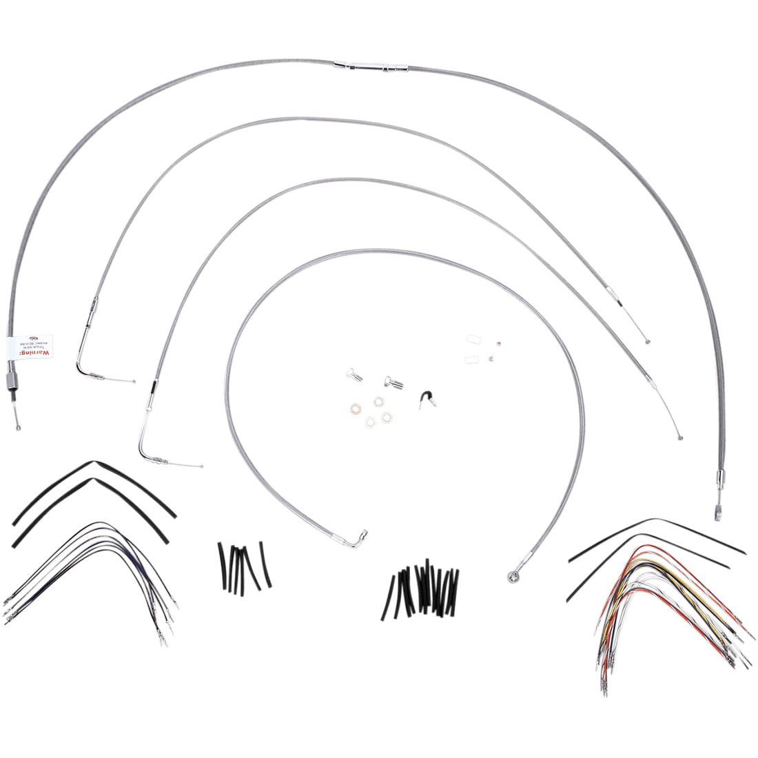 BURLY BRAND Handlebar Cable/Brake Line Kit Complete 16" Ape Hanger Handlebars Stainless Steel B301053