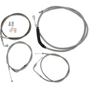 LA CHOPPERS Handlebar Cable/Brake Line Kit 12" 14" Ape Hanger Handlebars Stainless Steel LA8130KT13