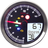 KOSO NORTH AMERICA TNT-04 Multi-Function Meter Silver Bezel 3.30" Diameter x 2.19" D BA051401