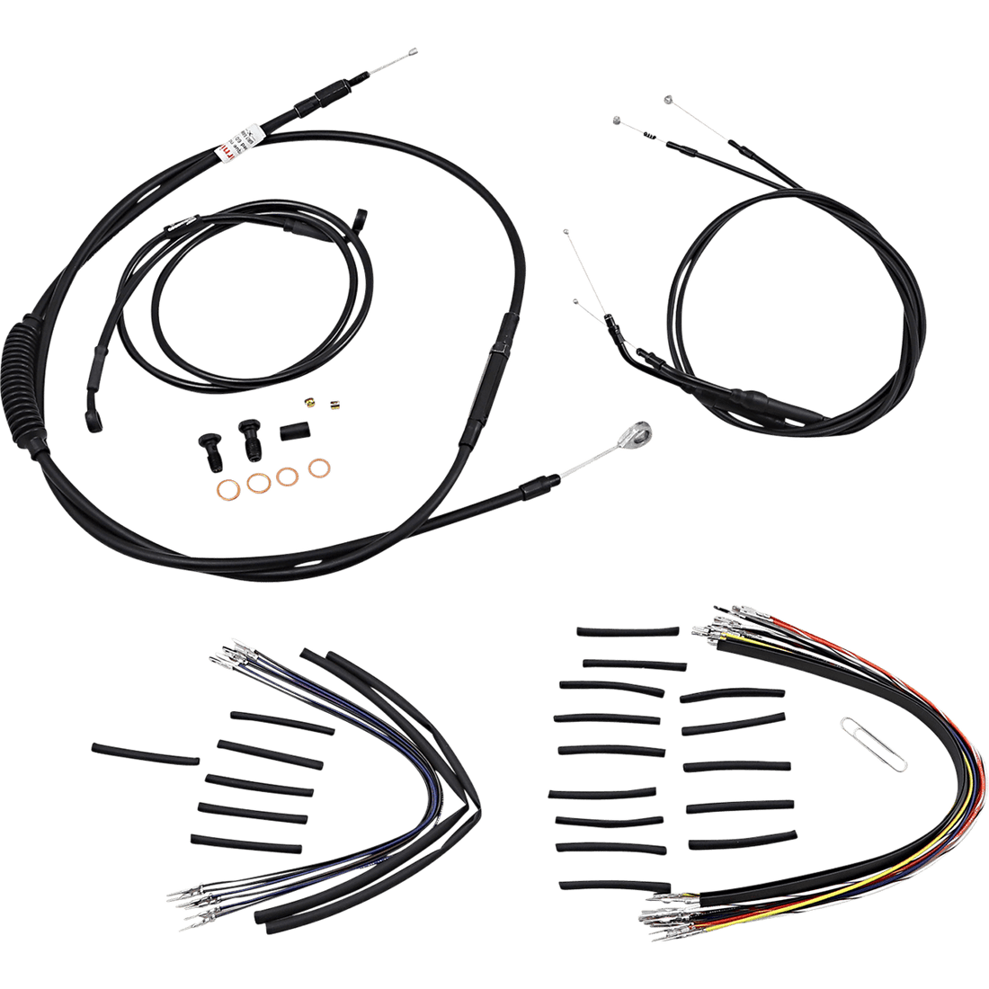 BURLY BRAND Cable Kit Jail Bar 14" Handlebars Black Vinyl B301148