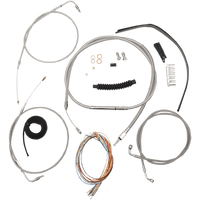 LA CHOPPERS Handlebar Cable/Brake Line Kit Complete 15" 17" Handlebars Stainless LA8220KT216