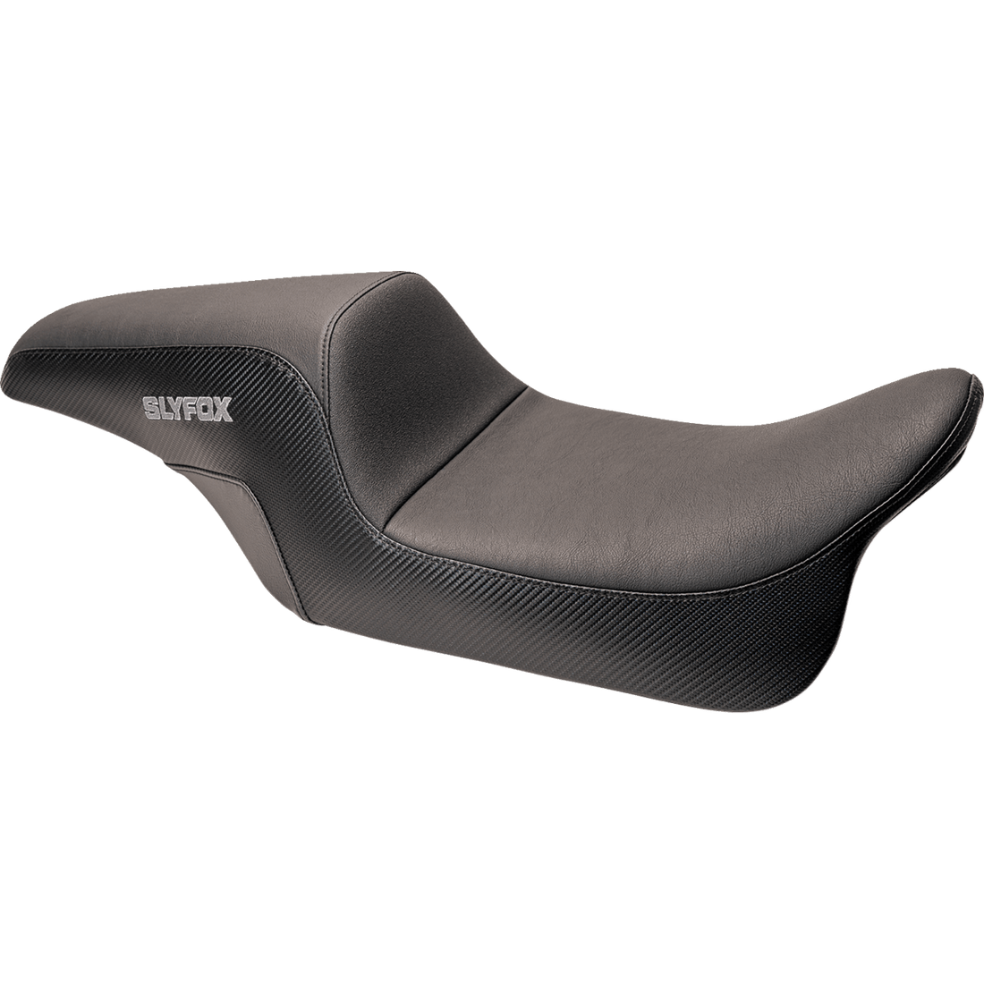 SLYFOX Slyfox Seat Gray Logo Smooth Vinyl Carbon Fiber Dyna '06-'17 SlyFox4682B