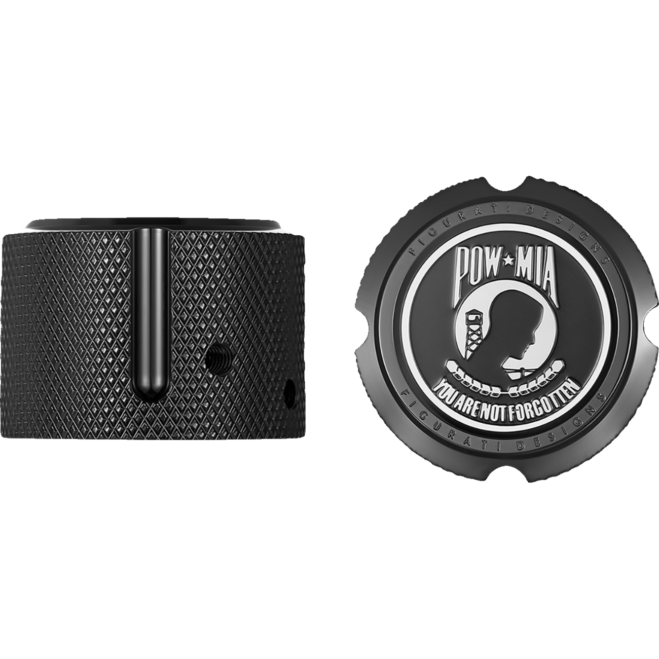 FIGURATI DESIGNS Axle Nut Cover Front Stainless Steel POW MIA Black FD50FACBK