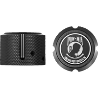 FIGURATI DESIGNS Axle Nut Cover Front Stainless Steel POW MIA Black FD50FACBK