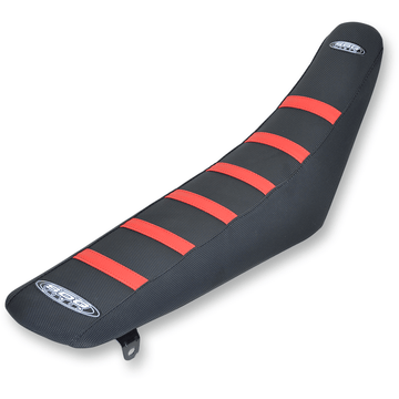 SDG 6-Ribbed Seat Cover Red Ribs/Black Top/Black Sides