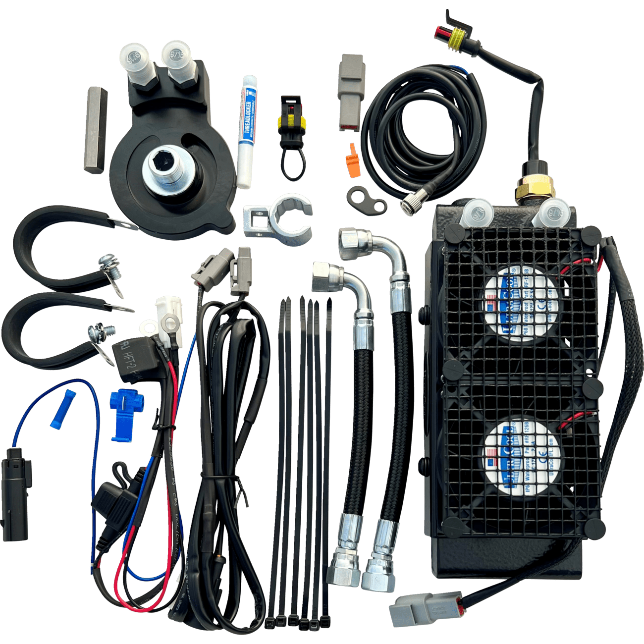 ULTRACOOL Oil Cooler Kit Naked Black Softail/Touring/Trike SMT83