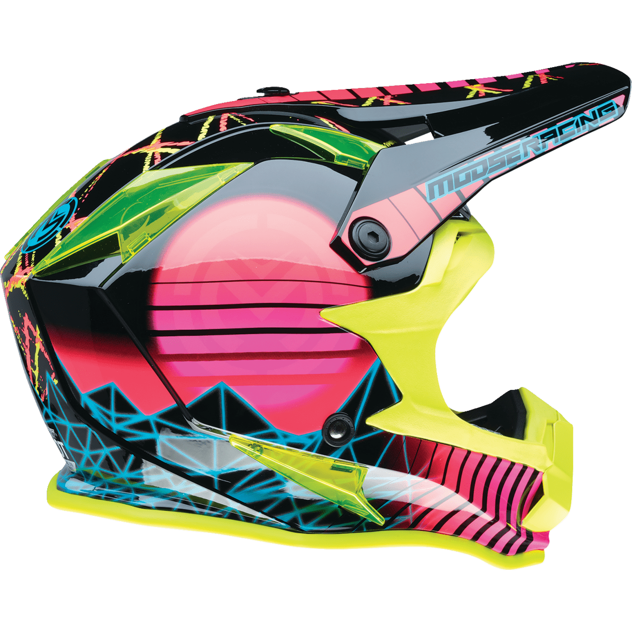 MOOSE RACING Youth F.I. Helmet Vaporwave MIPS® Black/Pink/Yellow Small 01111614