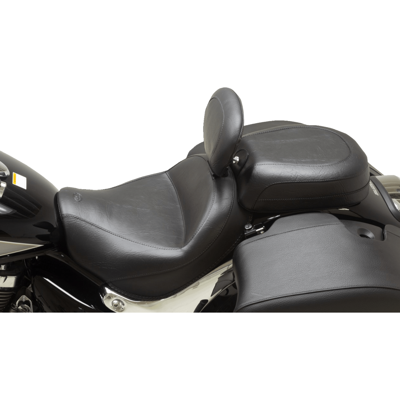 MUSTANG Wide Touring Solo Seat Black Plain with Driver Backrest C90T '15-'19 89206