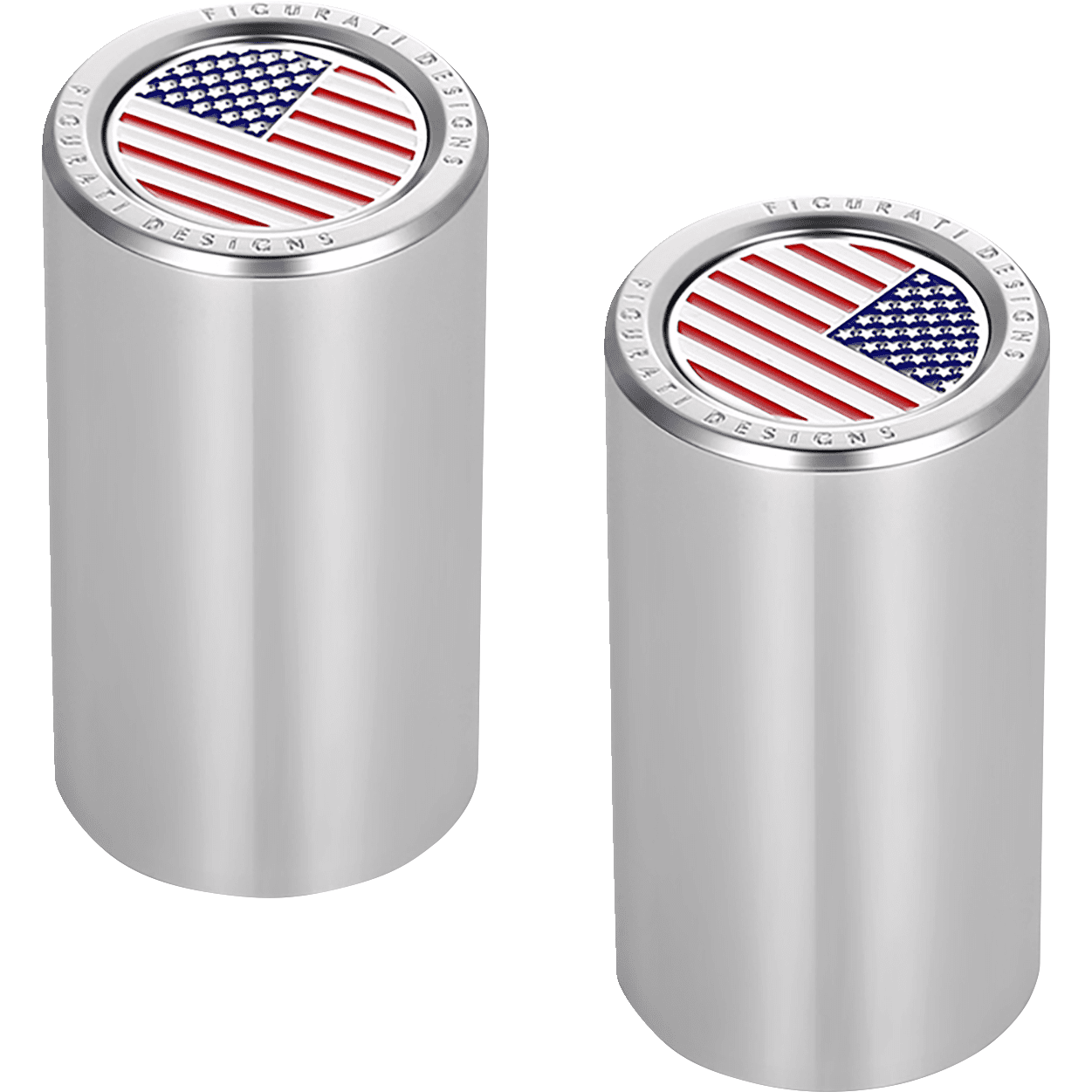 FIGURATI DESIGNS Docking Hardware Covers American Flag Long Stainless Steel FD20DC2545SS