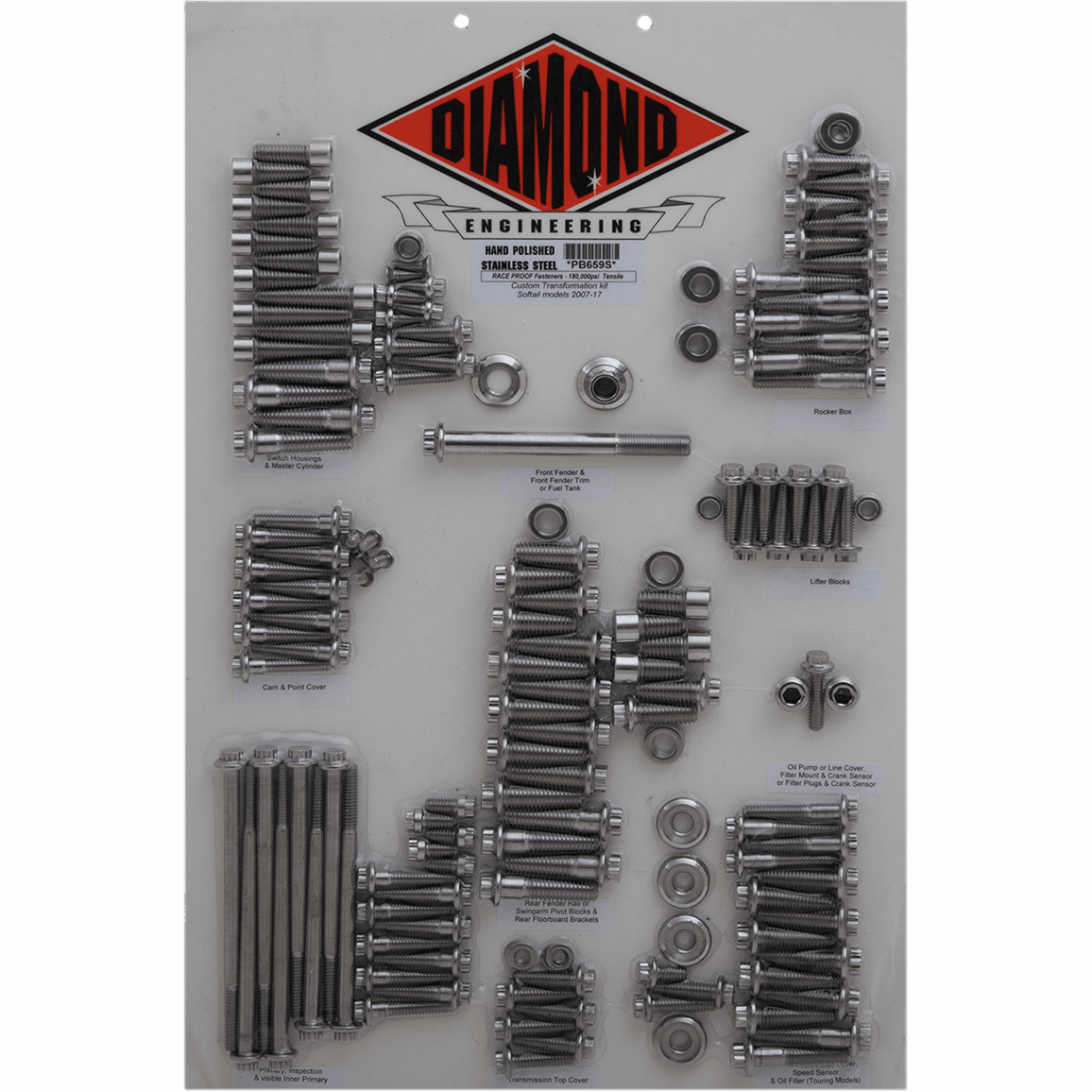 DIAMOND ENGINEERING Fastener Kit Custom/Transformation 12-Point Softail PB659S