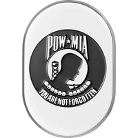 FIGURATI DESIGNS Antenna Cover Right Rear Fender POW-MIA -Chrome