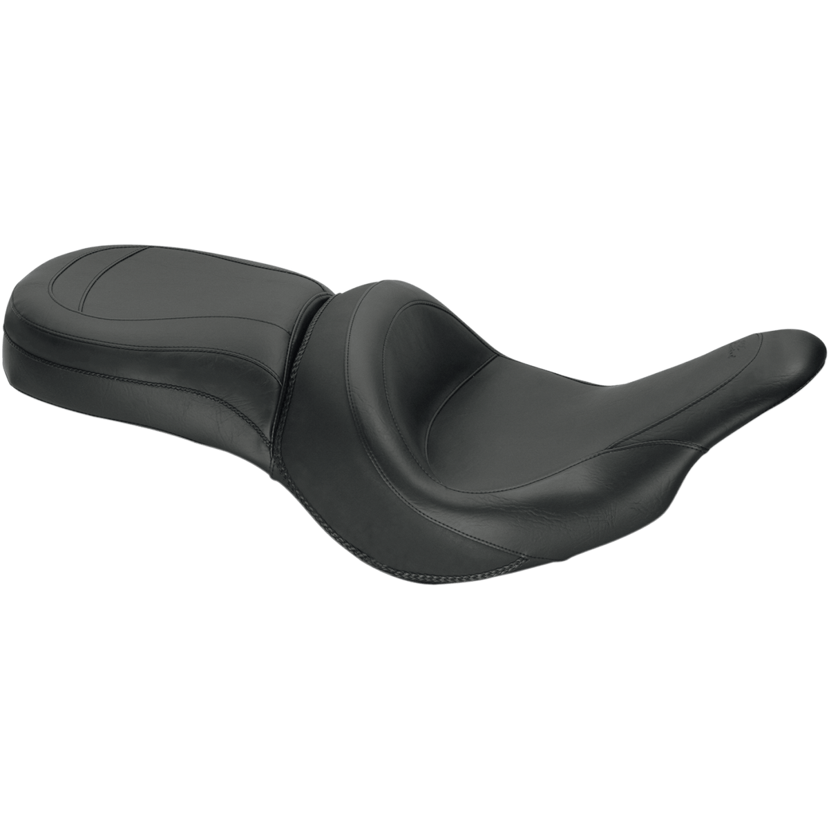 MUSTANG Seat Vintage Wide Touring Without Driver Backrest One-Piece Smooth Black Vaquero 76287