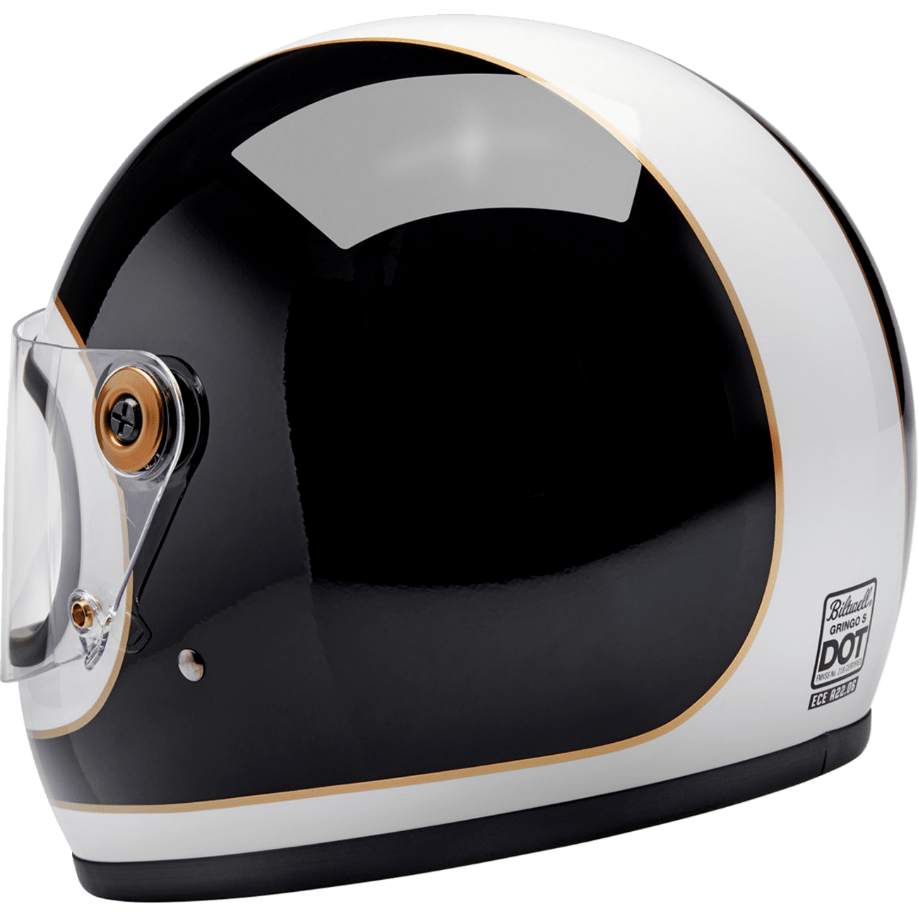 BILTWELL Gringo S Helmet Gloss White/Black Tracker XS 1003566501