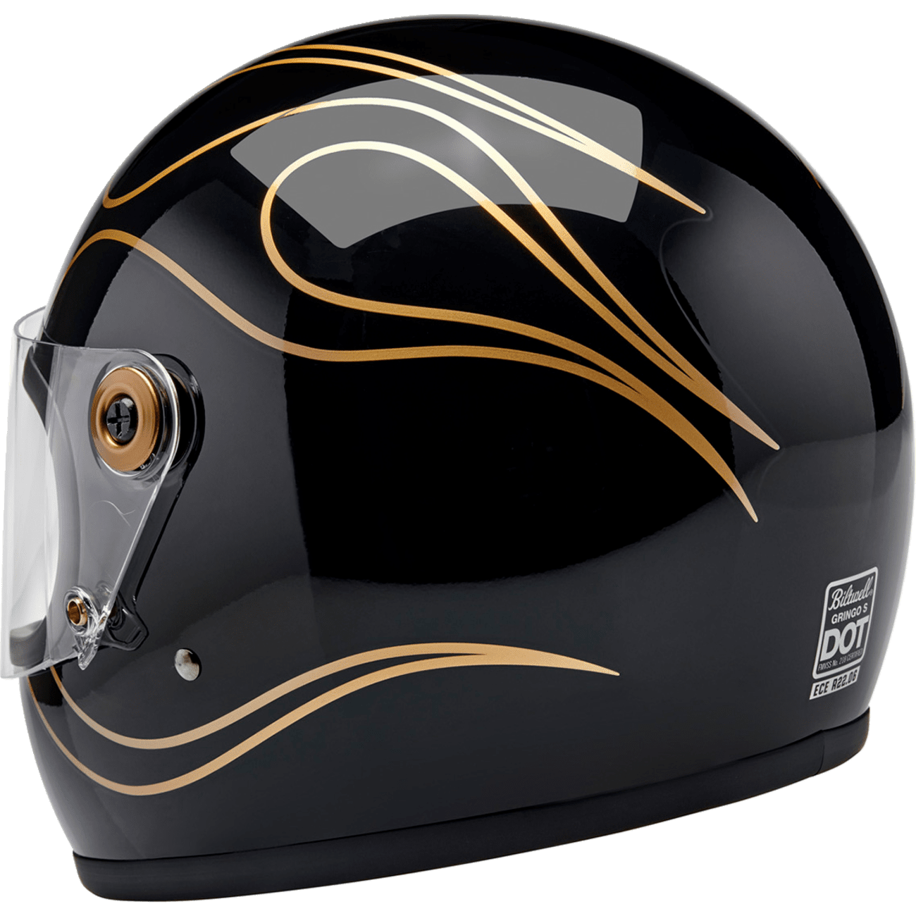 BILTWELL Gringo S Helmet Gloss Black Flames Small 1003567502