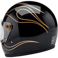 BILTWELL Gringo S Helmet Gloss Black Flames Small 1003567502