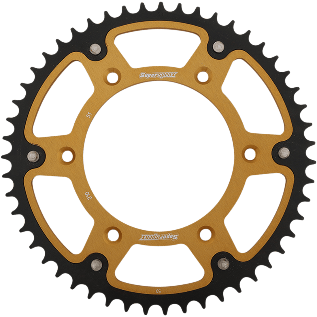 SUPERSPROX Stealth Rear Sprocket 51 Tooth Gold Honda RST21051GLD