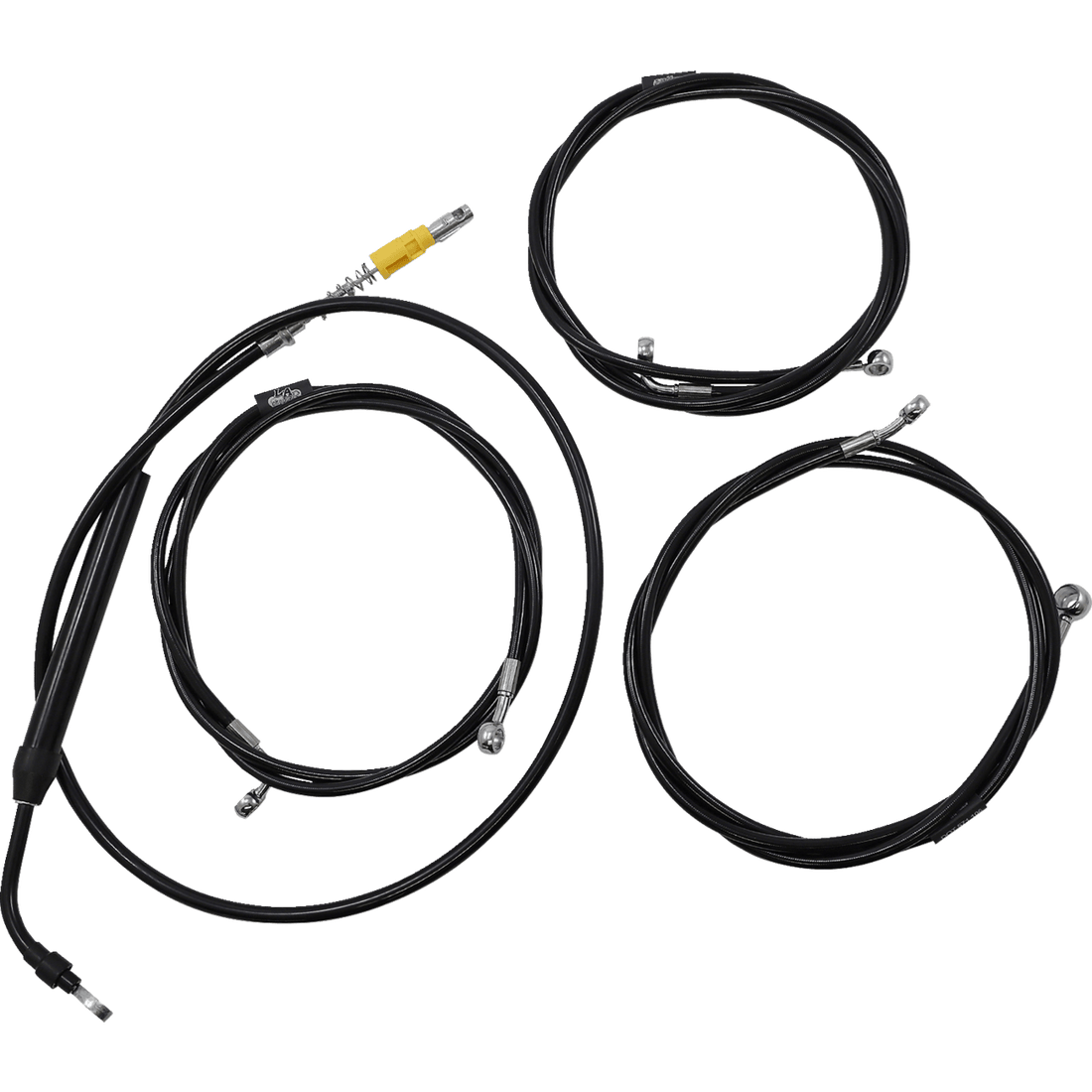 LA CHOPPERS Handlebar Cable/Brake Line Kit 15" 17" Ape Hanger Handlebars Black Vinyl LA8056KT16B