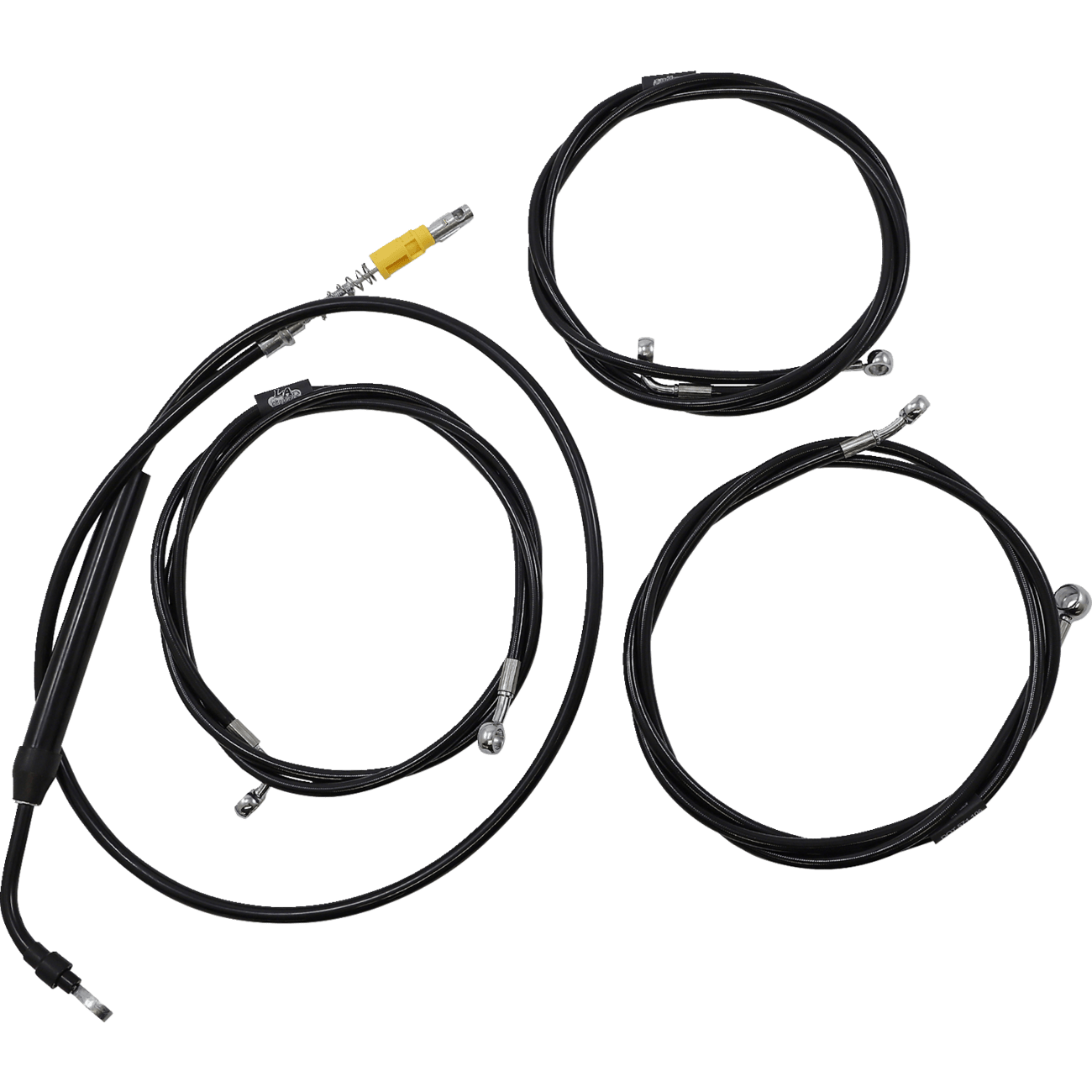 LA CHOPPERS Handlebar Cable/Brake Line Kit 15" 17" Ape Hanger Handlebars Black Vinyl LA8056KT16B