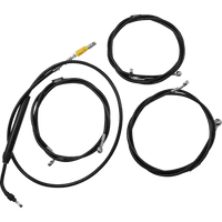 LA CHOPPERS Handlebar Cable/Brake Line Kit 15" 17" Ape Hanger Handlebars Black Vinyl LA8056KT16B