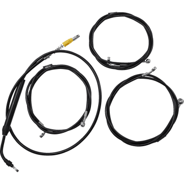 LA CHOPPERS Handlebar Cable/Brake Line Kit 15" 17" Ape Hanger Handlebars Black Vinyl LA8056KT16B