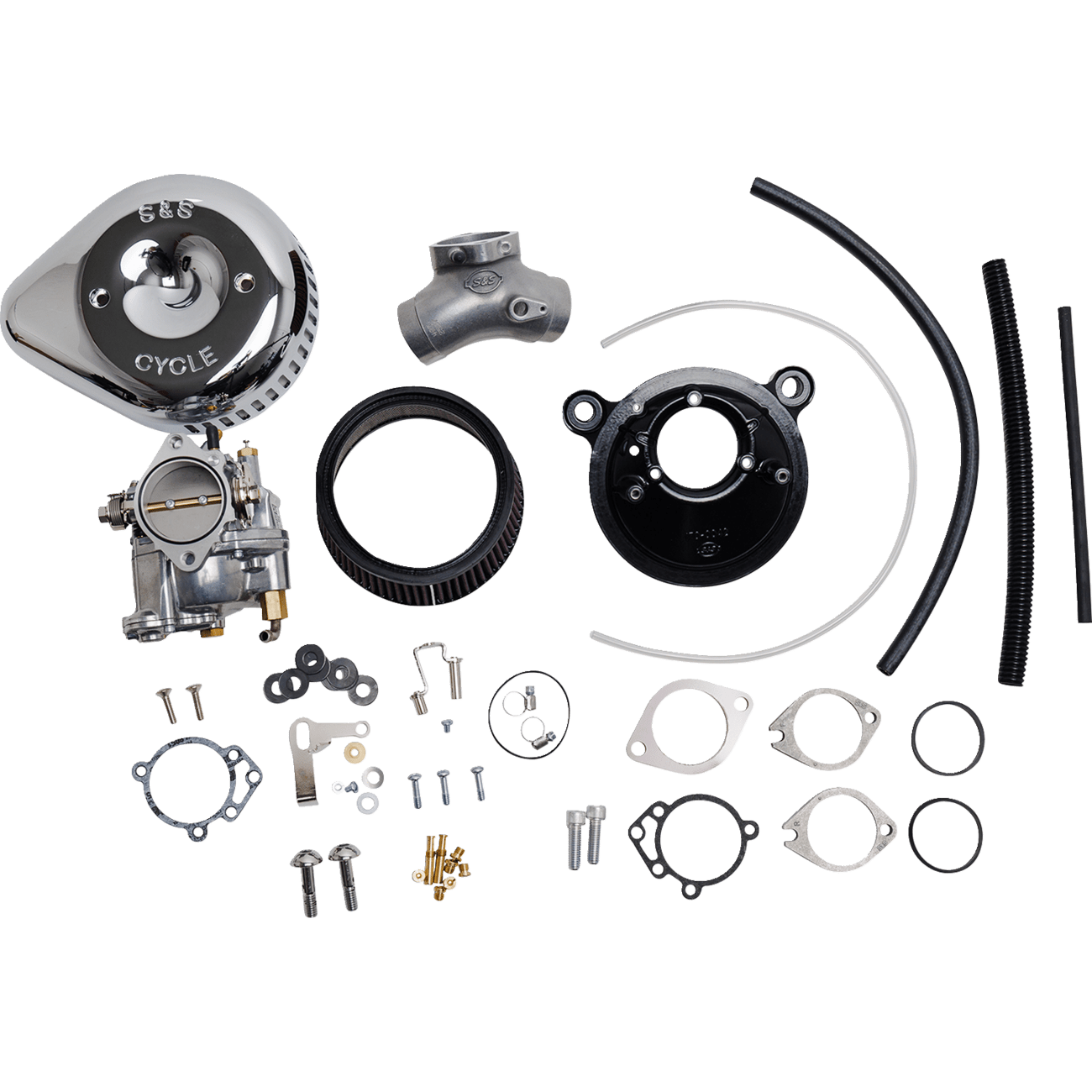 S&S CYCLE Super G Carburetor with Stealth Air Cleaner Kit Chrome Twin Cam 1100152