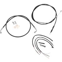 LA CHOPPERS Handlebar Cable/Brake Line Kit Complete 12" 14" Handlebars Black Vinyl LA8153KT213B