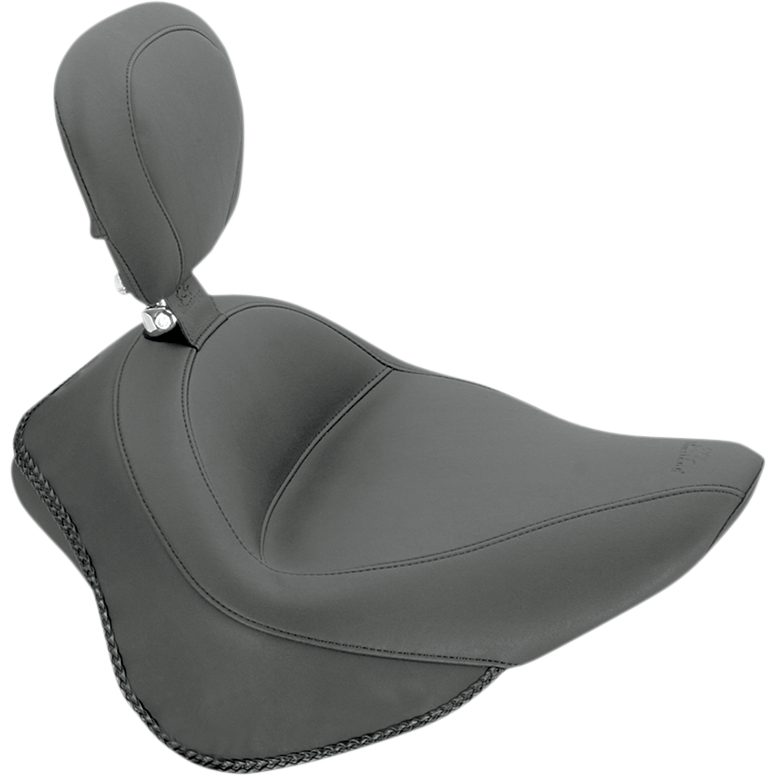 MUSTANG Wide Solo Seat With Backrest Vintage Black Smooth 79742