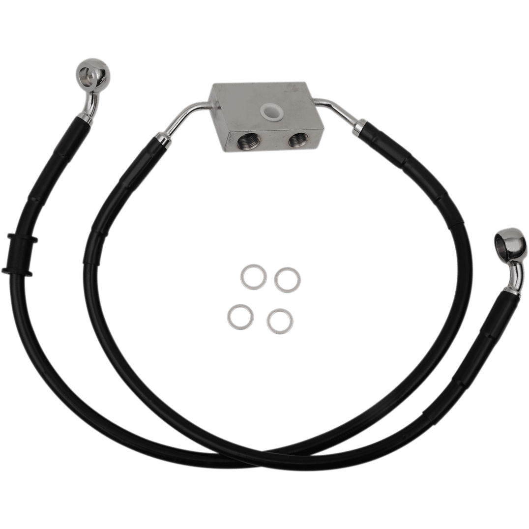 DRAG SPECIALTIES Brake Line Front +4" Black XL