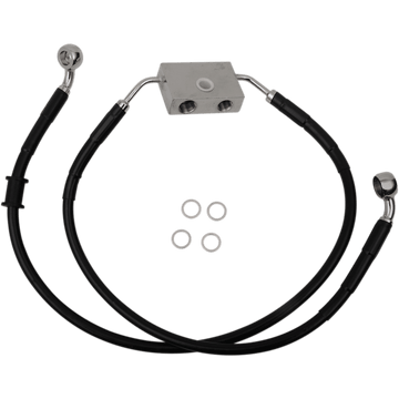 DRAG SPECIALTIES Brake Line Front +4" Black XL