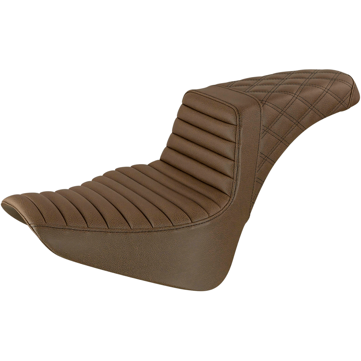 SADDLEMEN Step-Up Seat Front Tuck-n-Roll/Rear Lattice Stitch Brown 81833176BR