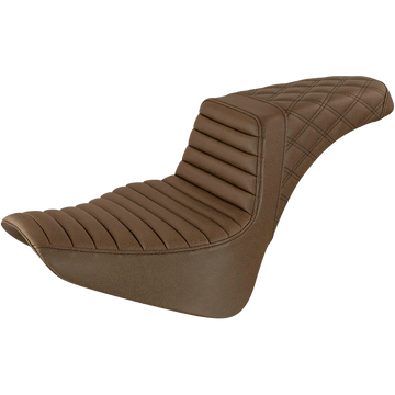 SADDLEMEN Step-Up Seat Front Tuck-n-Roll/Rear Lattice Stitch Brown 81833176BR