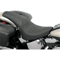 DRAG SPECIALTIES Predator Seat Flame Stitched FL/FX '00-'17