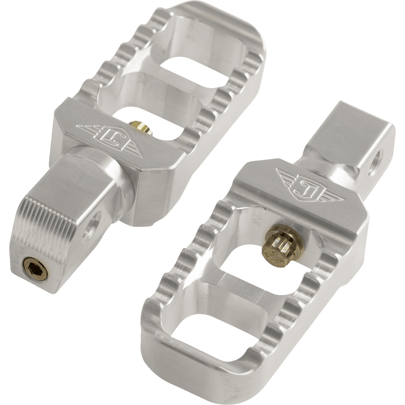 JOKER MACHINE Serrated Stubby Footpegs Silver Indian 086428