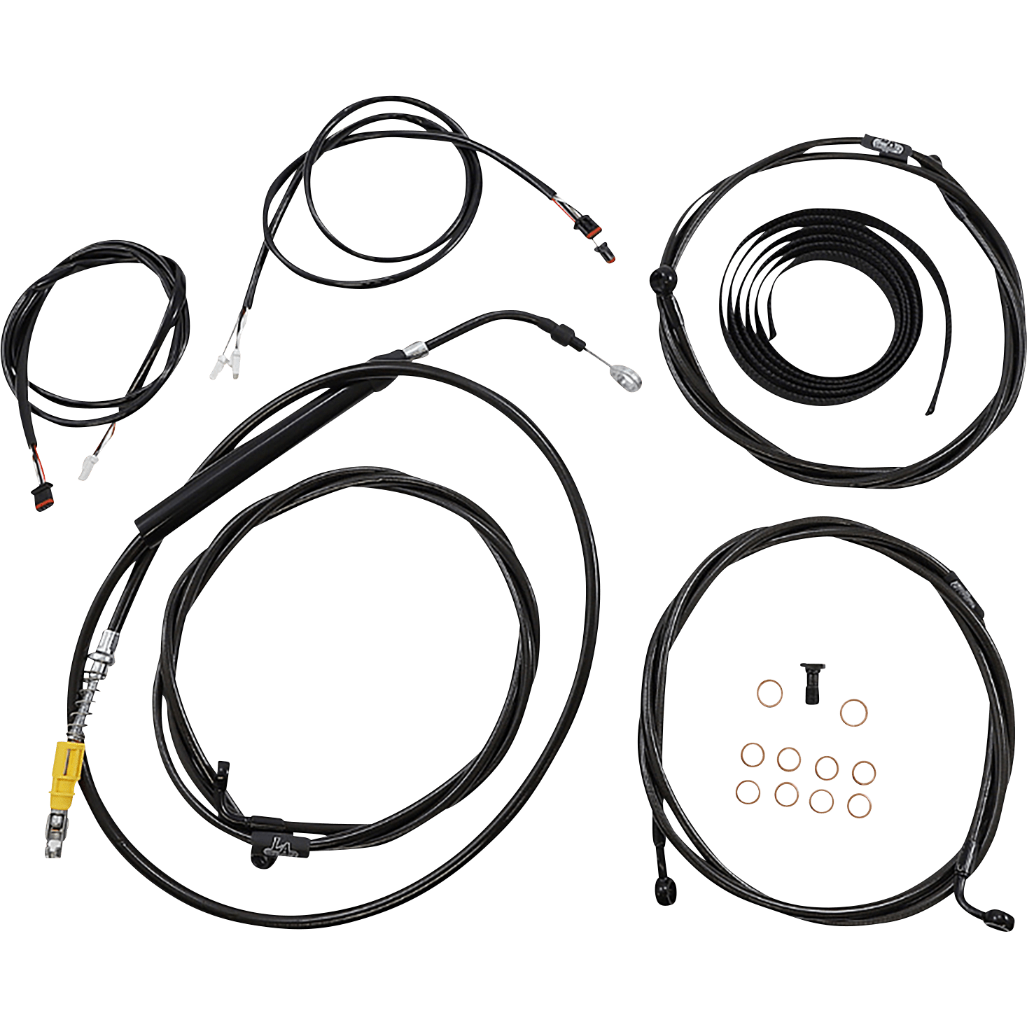 LA CHOPPERS Cable Kit 18" 20" Handlebars ABS Black LA8058KT319B