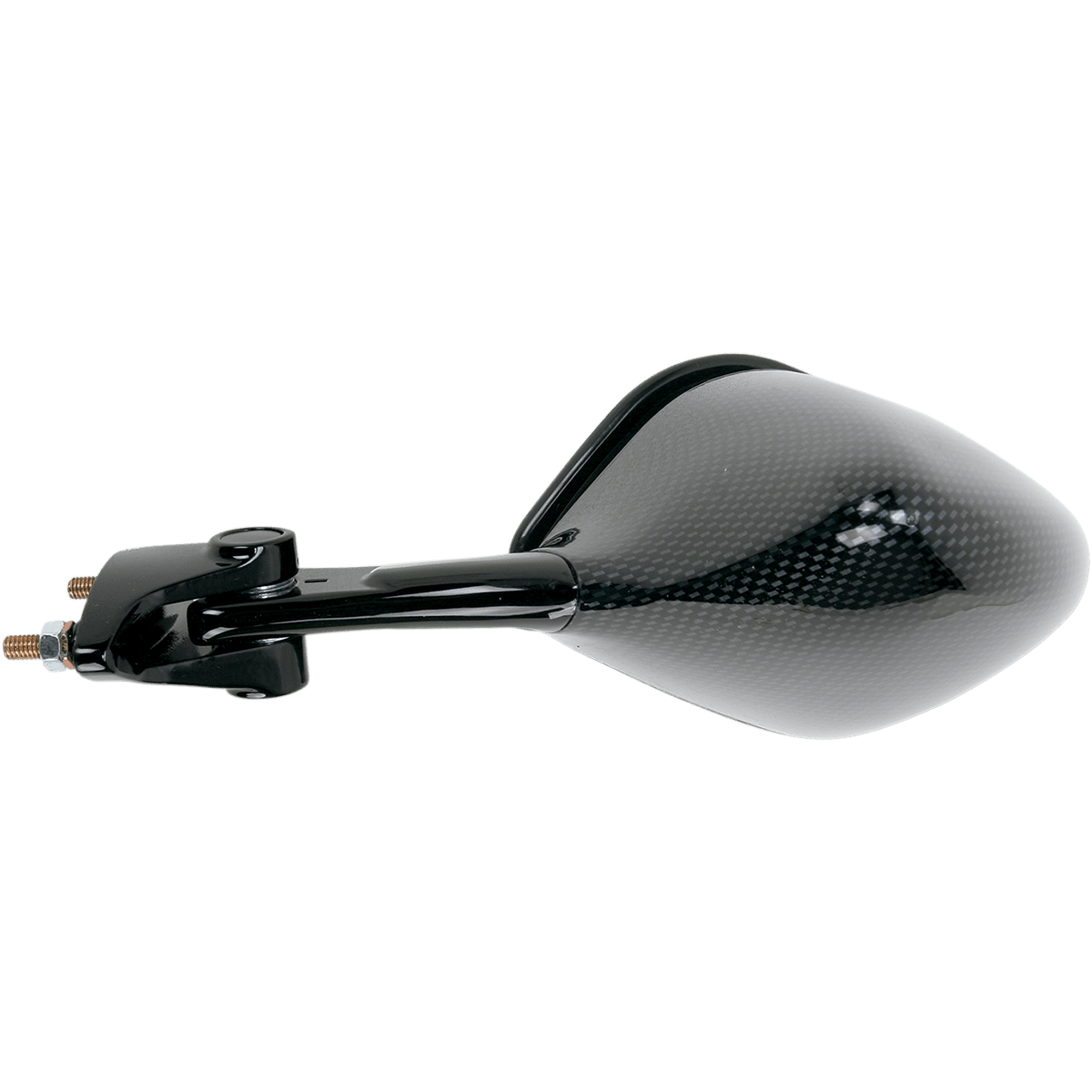 EMGO Mirror Side View Black/Carbon Fiber Rectangle Left Kawasaki