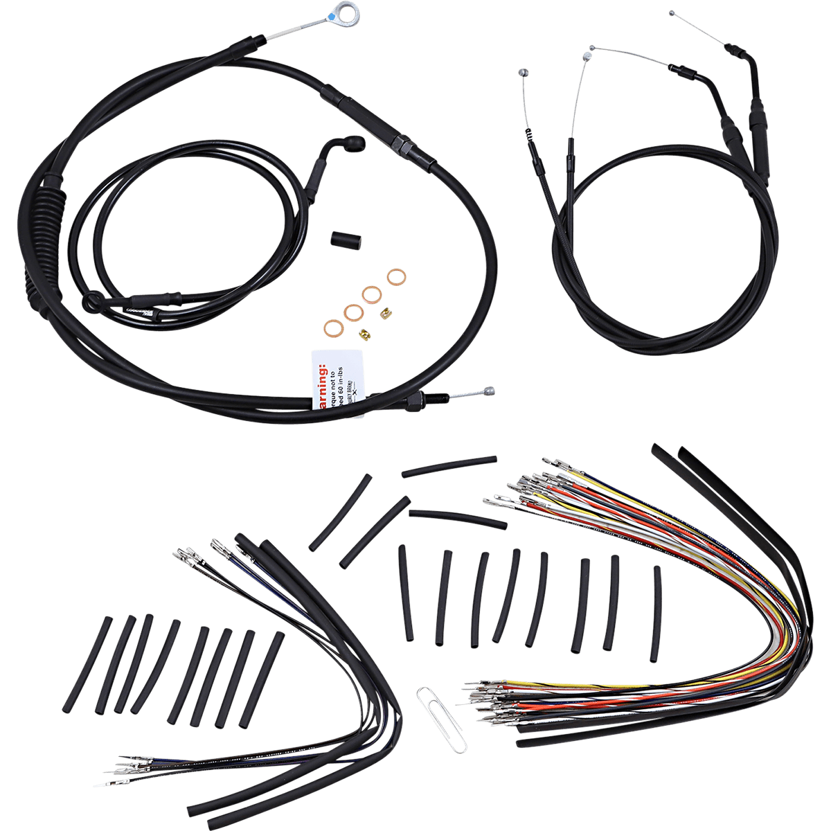 BURLY BRAND Cable Kit Jail Bar 10" Handlebars Black Vinyl B301139