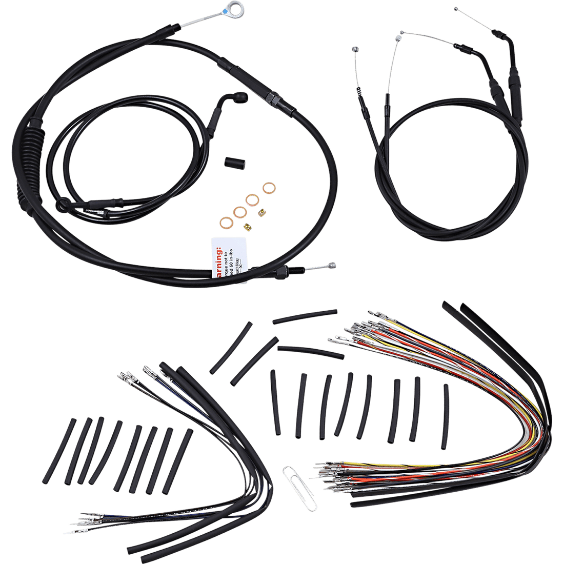 BURLY BRAND Cable Kit Jail Bar 10" Handlebars Black Vinyl B301139