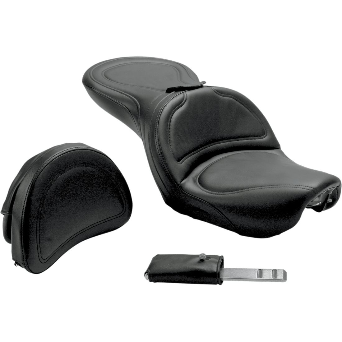 SADDLEMEN Seat Explorer™ With Backrest Stitched Black FXD '04-'05 804040301