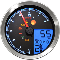 KOSO NORTH AMERICA Multi-Function Speedometer/Tachometer HD-04 Chrome BA051201