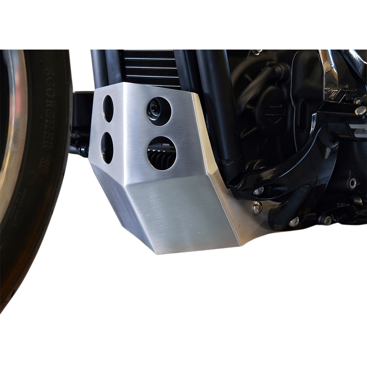 SPEED MERCHANT Skid Plate Aluminum Softail SMSTSPBR