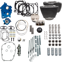 S&S CYCLE 129" Power Package Engine Performance Kit Chain Drive Oil Cooled Highlighted Fins M8