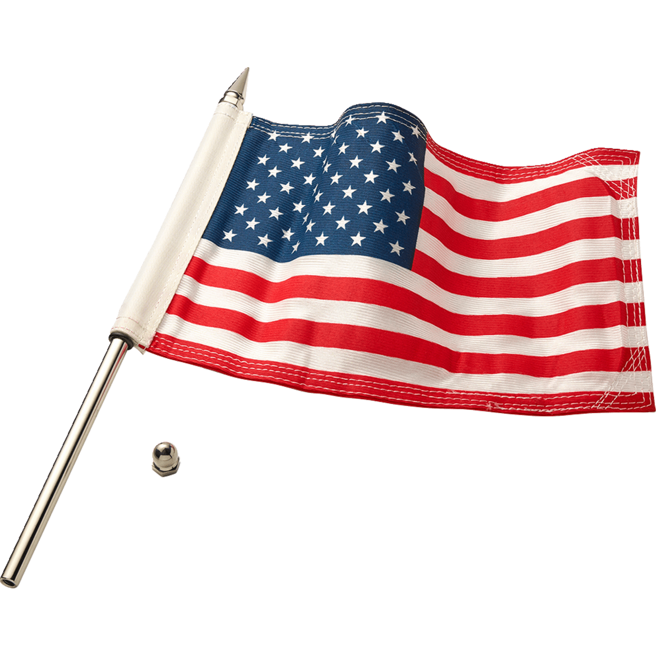 CIRO Flag Pole 12" With 6"x9" American Flag Polished Stainless Steel