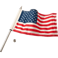 CIRO Flag Pole 12" With 6"x9" American Flag Polished Stainless Steel