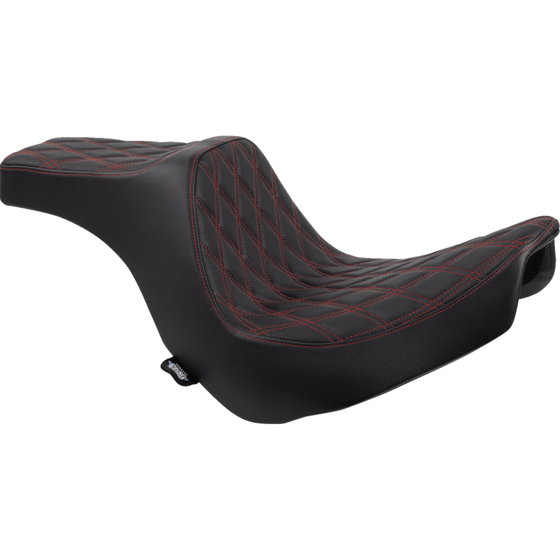 DRAG SPECIALTIES Predator III Seat Double Diamond Black w/ Red Stitching FL/FX '18-'22